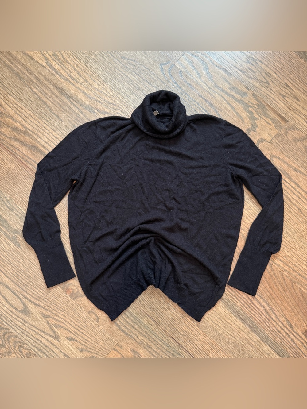 Cashmere Silk Blend Black Turtleneck Sweater Women S Petite Classic Layer Basic